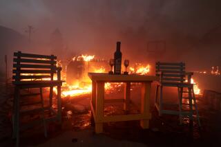 Malibu, California January 8, 2025-Rosenthal Wine Tasting goes up in flames along PCH as the Palisades Fire in Malibu Tuesday. (Wally Skalij/Los Angeles Times)