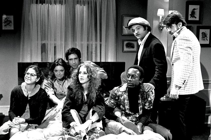 (l to r) Gilda Radner, Jane Curtin, Chevy Chase, Laraine Newman, Garrett Morris, John Belushi and Dan Aykroyd in a still photo from the DVD release of "SNL SATURDAY NIGHT LIVE: THE COMPLETE FIRST SEASON".