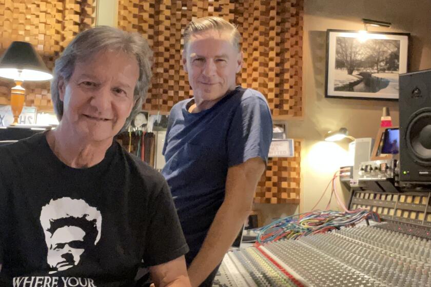 Bob Clearmountain and Bryan Adams at his home studio, Mix This! in Pacific Palisades.