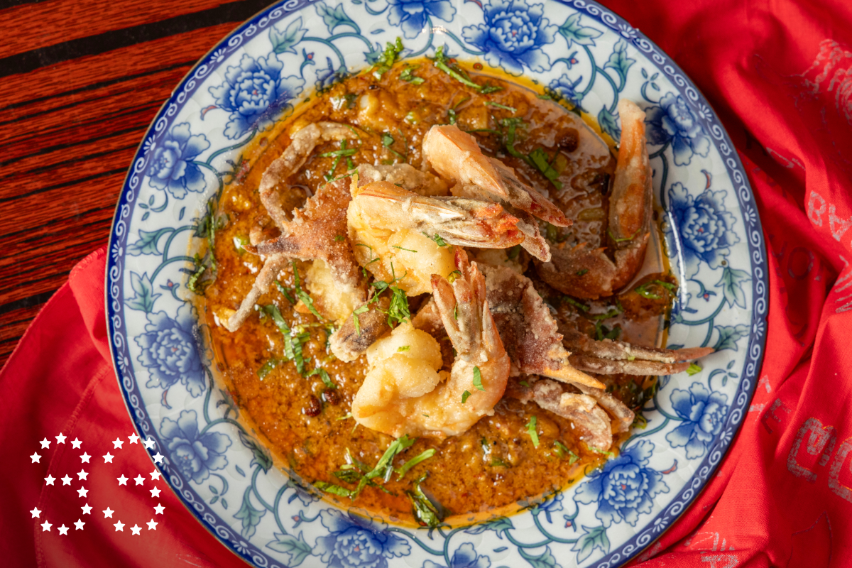 LOS ANGELES, CA - SEPTEMBER 06: Soft shell crab with salted egg brown butter at Holy Basil in Los Angeles, CA on Friday, Sept. 6, 2024. (Myung J. Chun / Los Angeles Times)