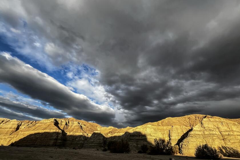 Riverside County, Tuesday, January 7, 2025 - Morning light glows on the Chuckwalla Mountains. President Joe Biden established Chuckwalla National Monument, protecting over 600,000 acres of public lands in the California desert. (Robert Gauthier/Los Angeles Times)