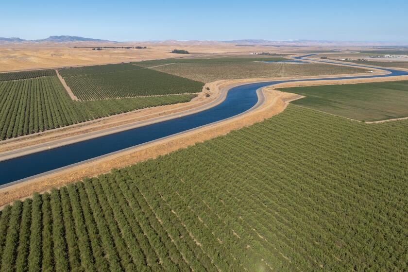 Los Banos, CA - September 25: the California Aqueduct near Hwy. 165 on Wednesday, Sept. 25, 2024 in Los Banos, CA. (Brian van der Brug / Los Angeles Times)