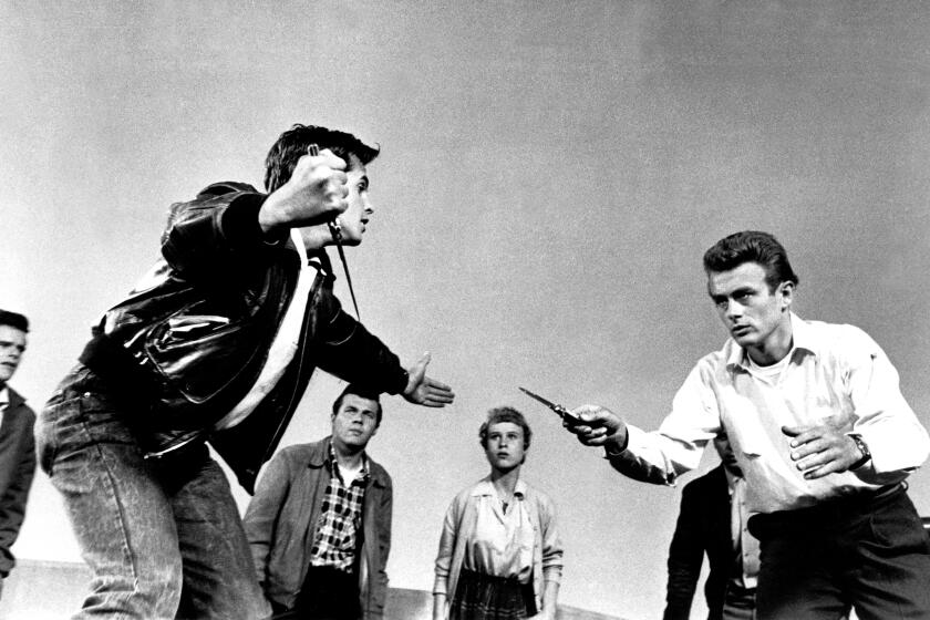 Corey Allen, left, and James Dean in the 1955 movie classic, "Rebel Without a Cause."