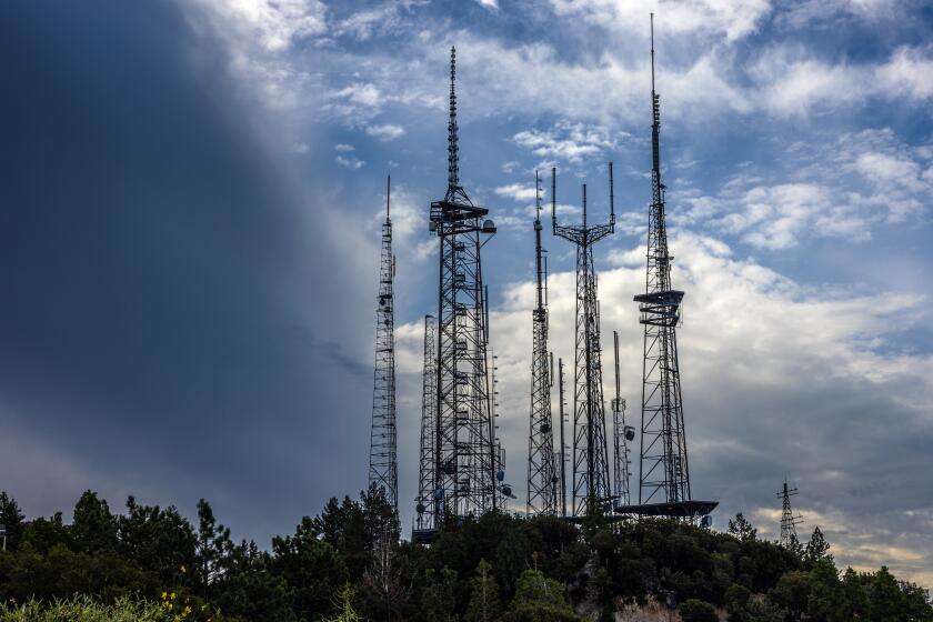 LOS ANGELES, CA - AUGUST 01: Communication towers at Mount Wilson Observatory in Los Angeles, CA. (Irfan Khan / Los Angeles Times)