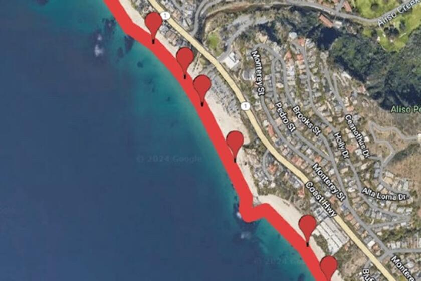 The OC Health Care Agency, Environmental Health Services, has closed the open coastal water area in Laguna Beach spanning from Treasure Island Beach to Table Rock at Aliso Beach due to a sewage spill. The sewage spill of approximately 465,000 gallons was caused by a force main sewer line break near the Laguna Niguel Regional Park that has since been repaired. The affected ocean water area will remain closed to swimming, surfing, and diving until the results of follow-up water quality monitoring meet acceptable standards.