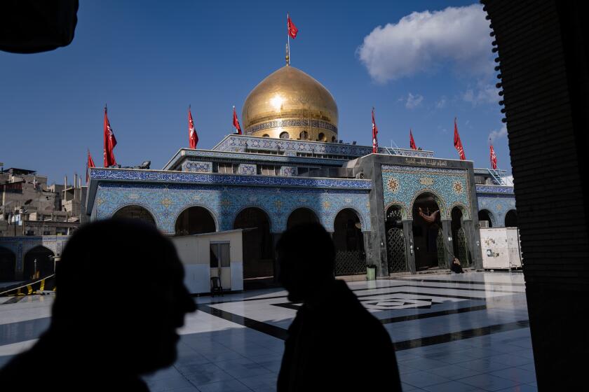 Damascus, Syria-Dec. 13, 2024-The gold-domed Sayedah Zainab shrine, six miles south of the Syrian capital Damascus.The area was a headquarters for Shia militia groups in the region. (Ayman Oghanna/For The Times)