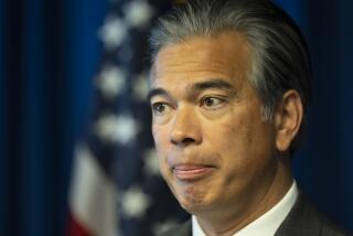 SACRAMENTO CALIF SEPTEMBER 30, 2024 - California Attorney General Rob Bonta speaks at a press conference on the state suing a Humboldt County hospital after a patient said she was denied an emergency abortion this year even as she feared for her life because of miscarriage risks on Monday, Sept. 30, 2024 in Sacramento, Calif. (Paul Kuroda / For The Times)