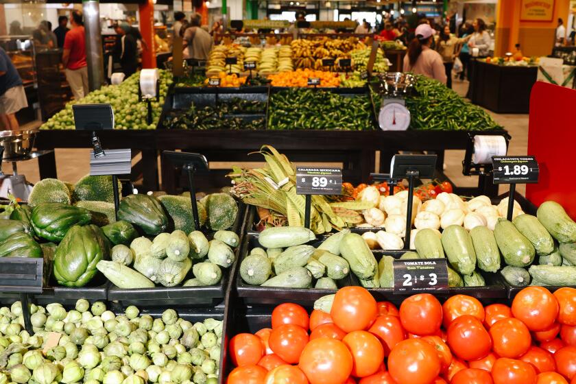 Costa Mesa, CA - December 03: Fresh produce is seen at Mercado Gonzalez Northgate Market on Sunday, Dec. 3, 2023 in Costa Mesa, CA. It's official opening was on on Nov.17, Mercado Gonzalez at Northgate Market in Costa Mesa, a concept from Northgate grocery stores, has become as place for community to gather. (Dania Maxwell / Los Angeles Times)