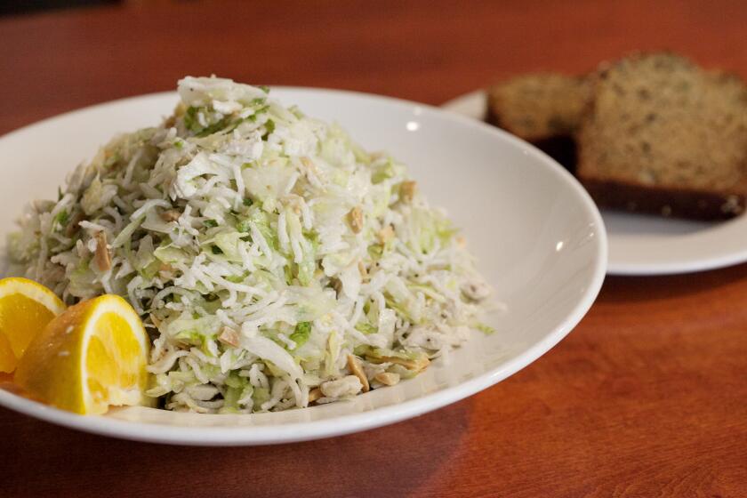 The Dianne salad with a side of zucchini bread from Green Street Restaurant in Pasadena.