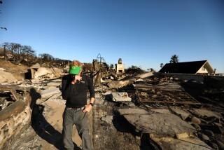 PALISADES, CA - JANUARY 14, 2025 - - Steve Foster, 52, walks through a home destroyed by the Palisades fire in the Sunset Mesa neighborhood after delivering dog food and supplies to an elderly man who did not evacuate his home in Palisades on January 14, 2025. (Genaro Molina/Los Angeles Times)