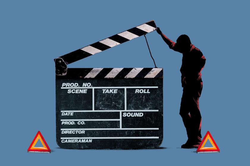 Illustration of a figure looking into a clapboard like it's the hood of a stalled car