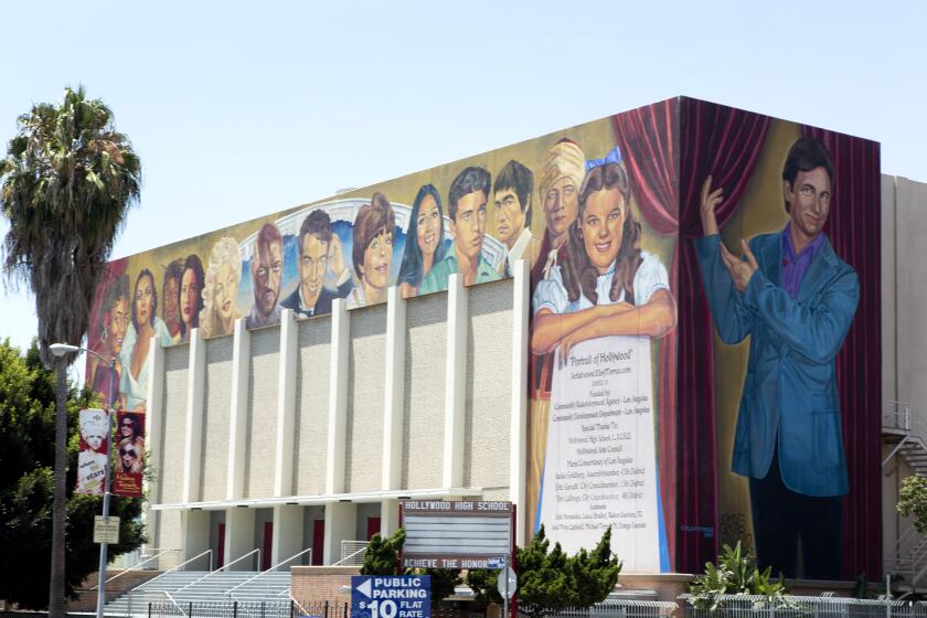 LOS ANGELES, CALIFORNIA—2012—Hollywood High School located at the intersection of North Highland Avenue and West Sunset Boulevard in the Hollywood district of Los Angeles, California. (The Jon B. Lovelace Collection of California Photographs in Carol M. Highsmith's America Project, Library of Congress)