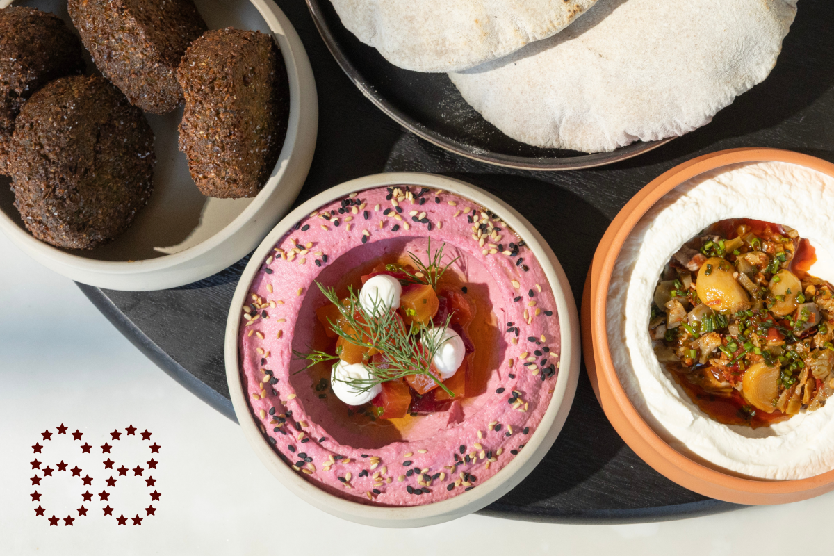 WEST HOLLYWOOD, CA - OCTOBER 29: Mezze platter at Ladyhawk in West Hollywood, CA on Tuesday, Oct. 29, 2024. (Myung J. Chun / Los Angeles Times)