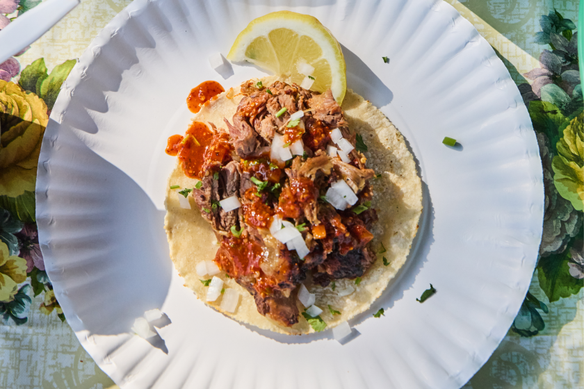 A taco from Barbacoa Ramirez