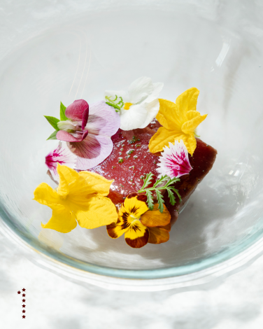 LOS ANGELES, CA - OCTOBER 19: Tuna, coriander and chili at Kato in Los Angeles, CA on Saturday, Oct. 19, 2024. (Myung J. Chun / Los Angeles Times)