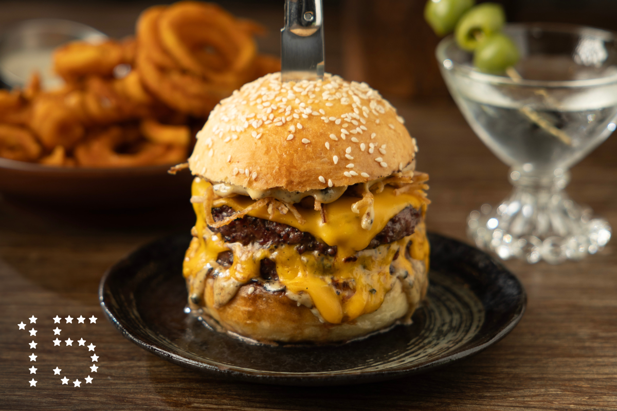 LOS ANGELES, CA - SEPTEMBER 30: The HLAY dry-aged cheeseburger at Here's Looking At You in Los Angeles, CA on Monday, Sept. 30, 2024. (Myung J. Chun / Los Angeles Times)